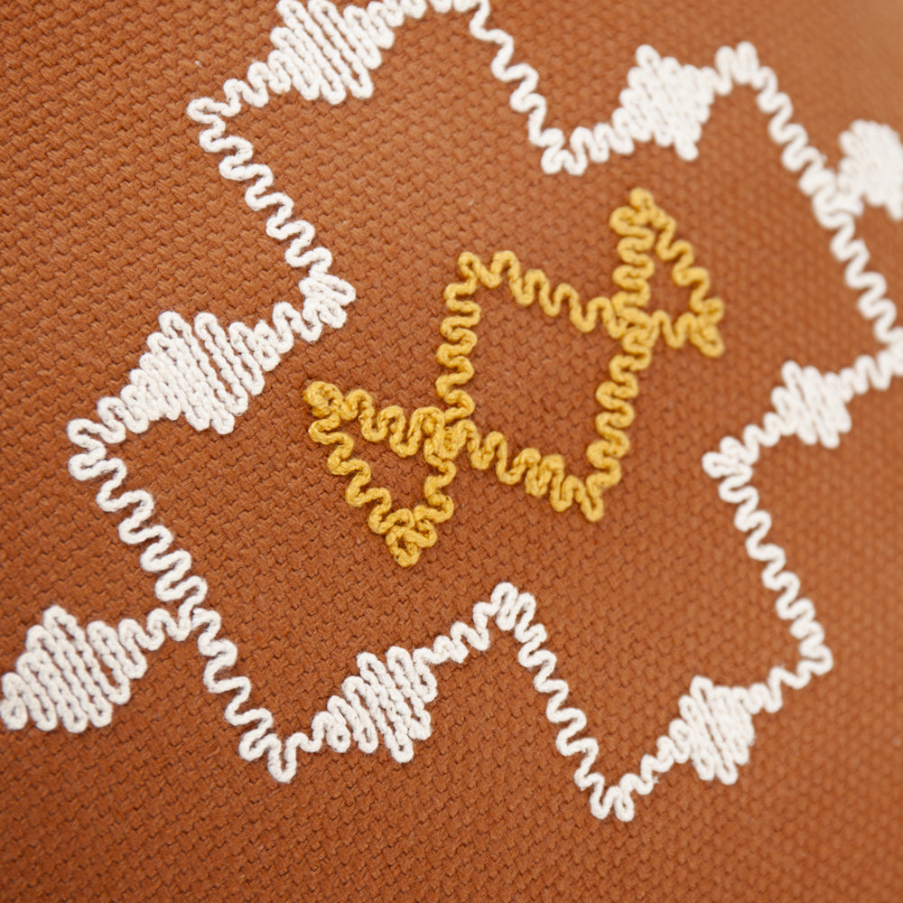 Durdle Embroidered Cushion Ginger