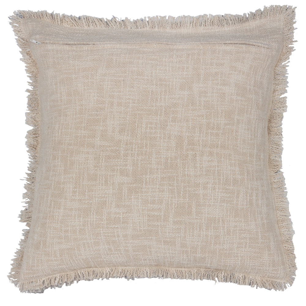 Durelle Damask Fringed Cushion Delph Blue