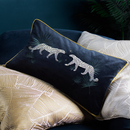 Animal Black Cushions - Dusk Leopard Cushion Cover Black Wylder