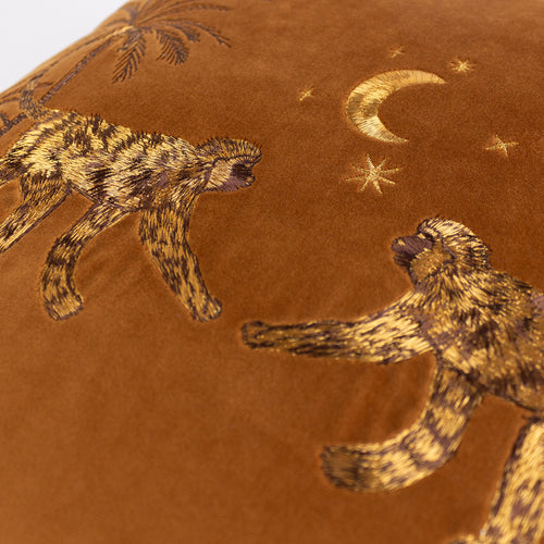 Animal Orange Cushions - Dusk Monkey Cushion Cover Rust Wylder
