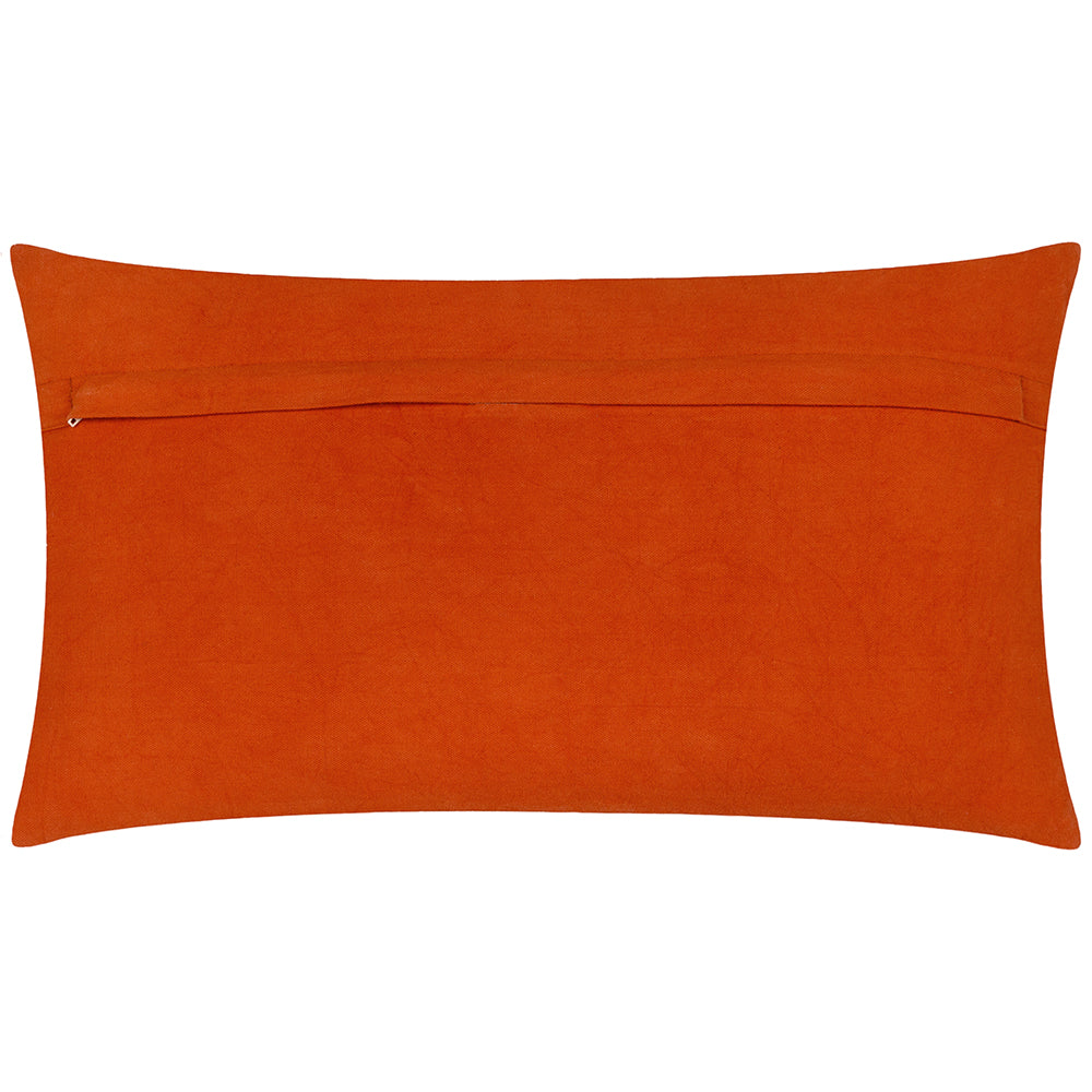 Dynasty Leopard Embroidered Chenille Cushion Rust