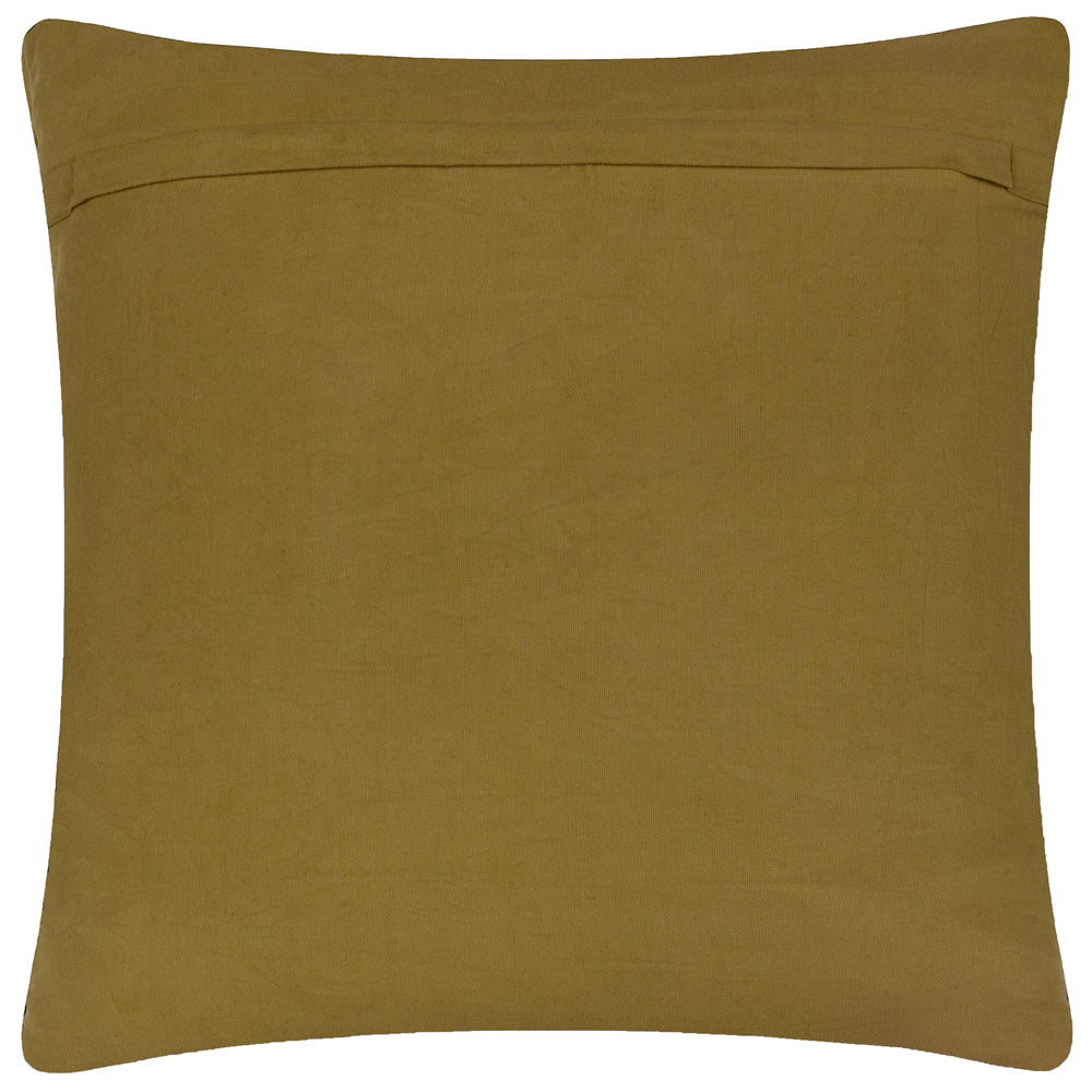 Dynasty Tiger Embroidered Chenille Cushion Amber Green