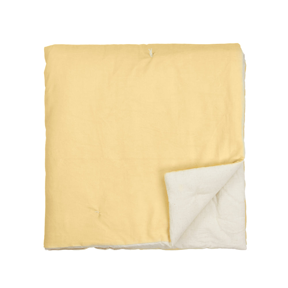 Edie 100% Cotton Velvet Bedspread Butter Yellow