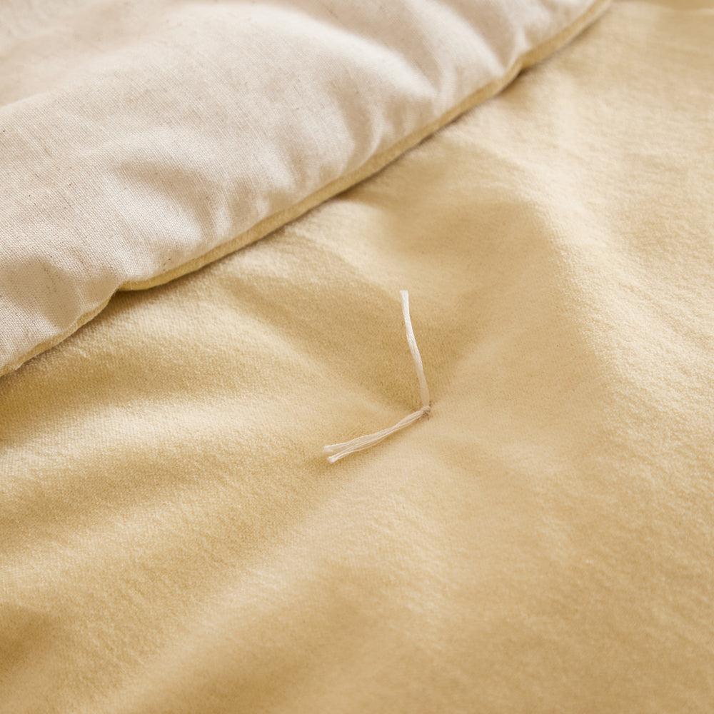 Edie 100% Cotton Velvet Bedspread Butter Yellow