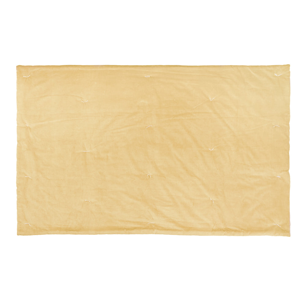 Edie 100% Cotton Velvet Bedspread Butter Yellow
