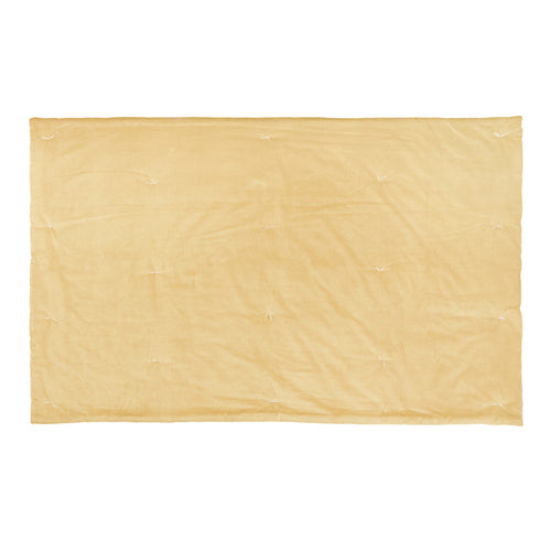 Edie 100% Cotton Velvet Bedspread Butter Yellow
