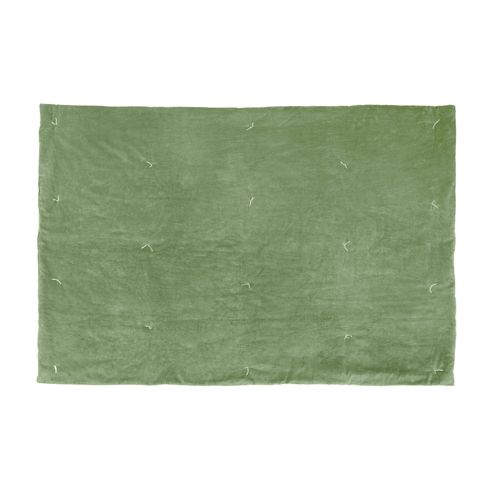 Edie 100% Cotton Velvet Bedspread Green