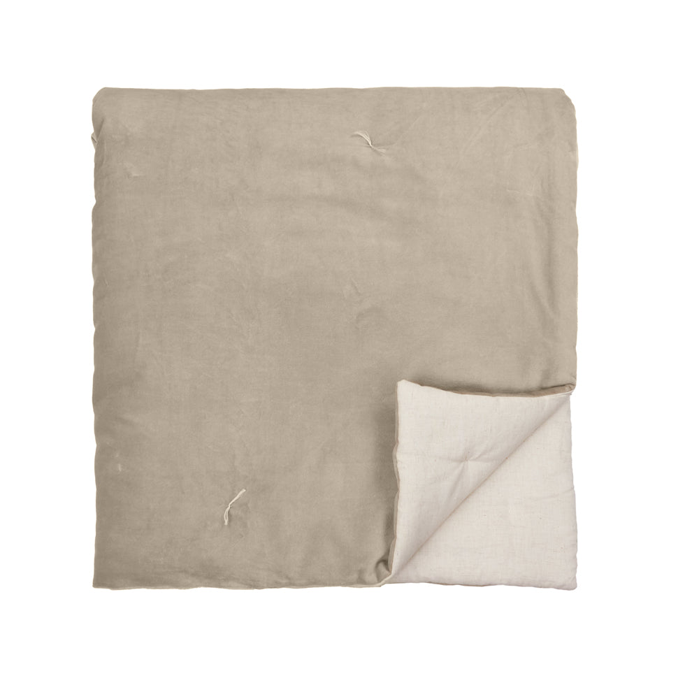 Edie 100% Cotton Velvet Bedspread Natural