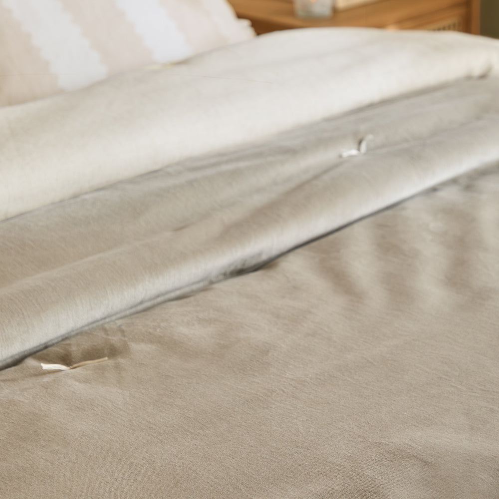 Edie 100% Cotton Velvet Bedspread Natural