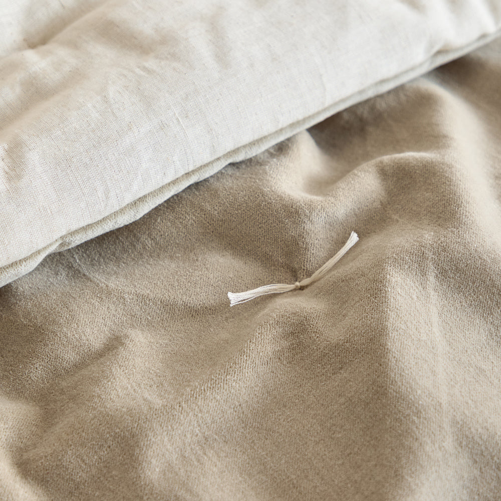 Edie 100% Cotton Velvet Bedspread Natural