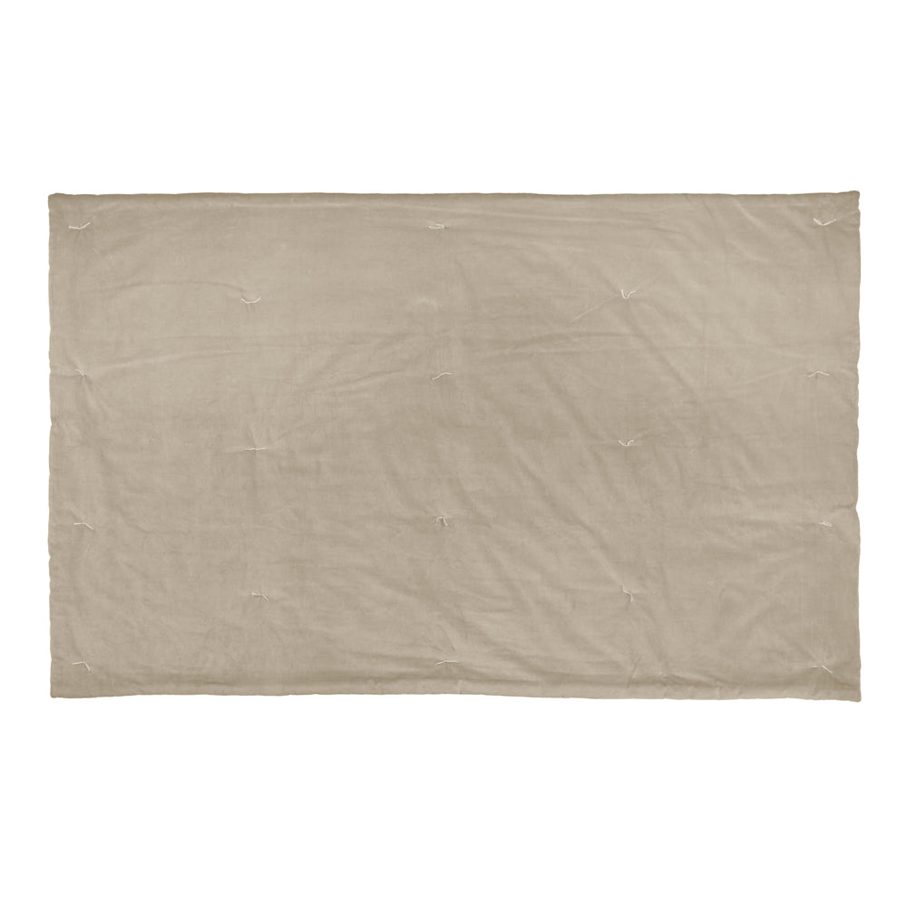 Edie 100% Cotton Velvet Bedspread Natural
