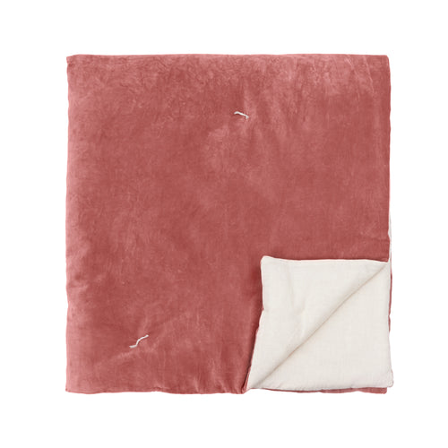 Edie 100% Cotton Velvet Bedspread Rose