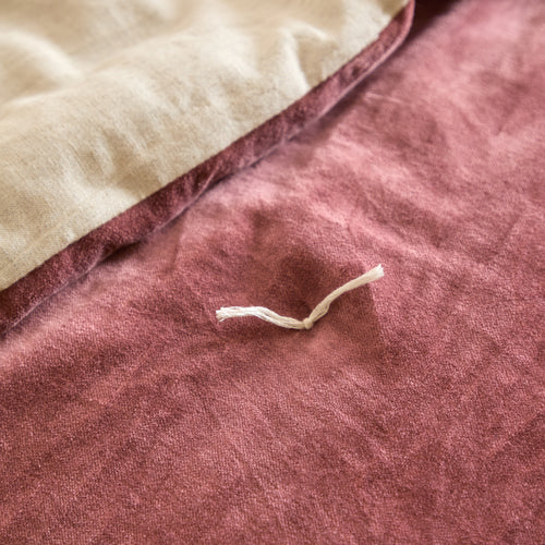 Edie 100% Cotton Velvet Bedspread Rose