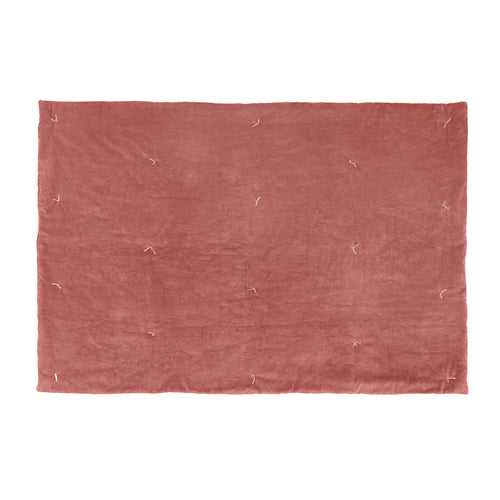 Edie 100% Cotton Velvet Bedspread Rose