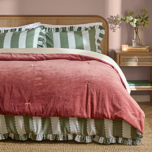Edie 100% Cotton Velvet Bedspread Rose