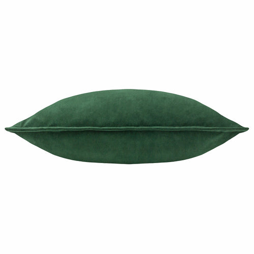 Plain Green Cushions - Effron Washed Velvet Cushion Cover Forest furn.