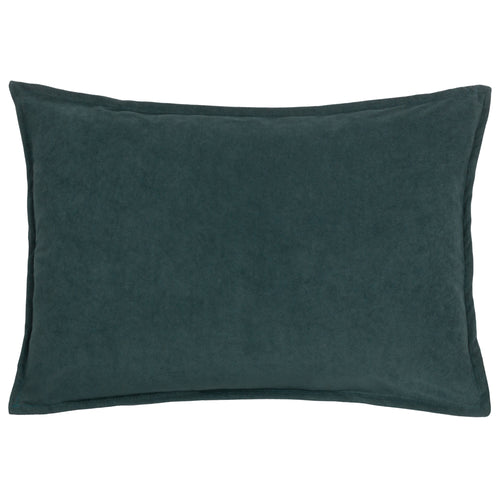 Plain Blue Cushions - Effron Washed Velvet Cushion Cover Slate Blue furn.