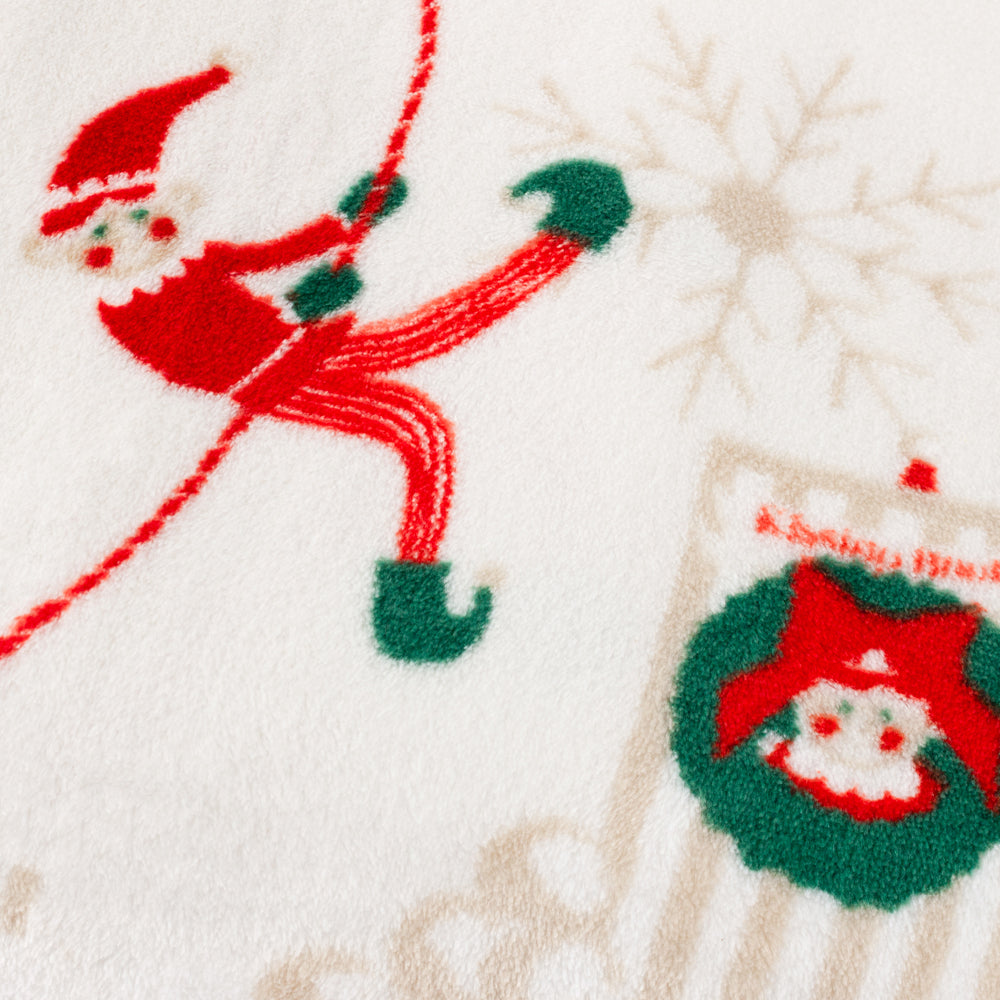 Elfie Printed Fleece Throw Cream/Mint