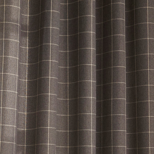 Check Grey Curtains - Ellis Windowpane Check Eyelet Curtains Grey furn.