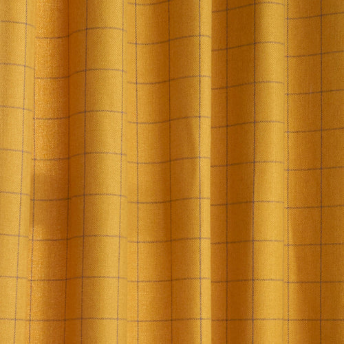 Check Yellow Curtains - Ellis Windowpane Check Eyelet Curtains Ochre furn.