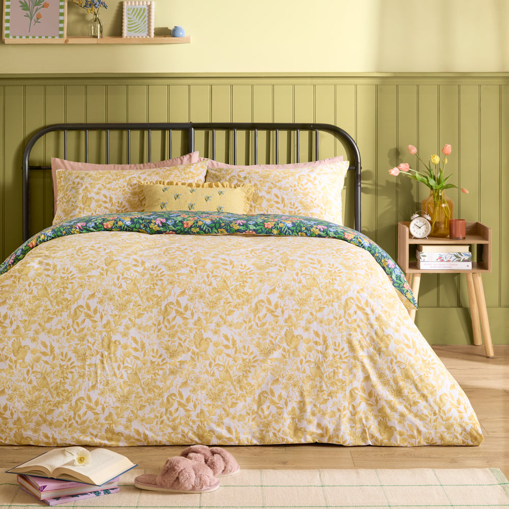 Emerie Floral Reversible Duvet Cover Set Navy