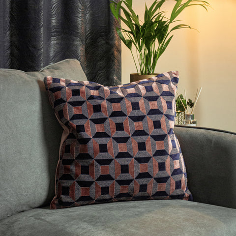 Pink and navy cushion best sale