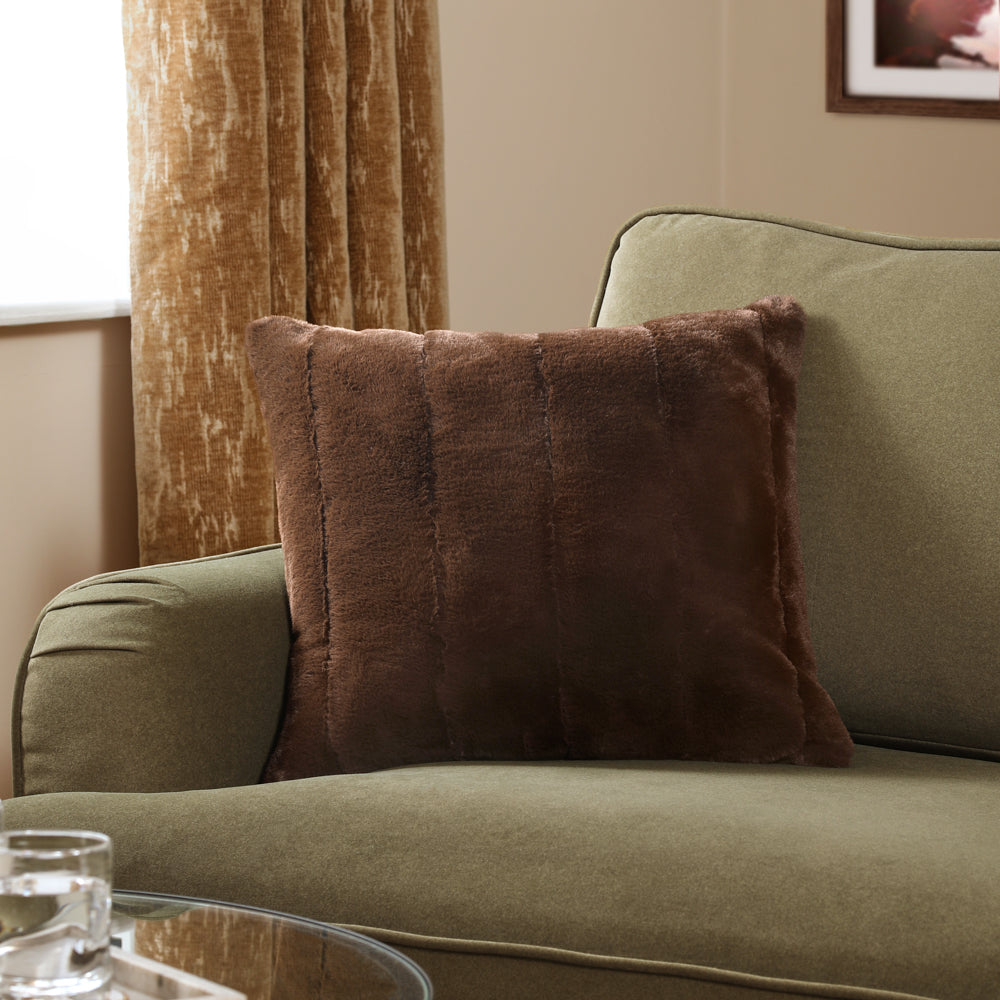 Empress Faux Fur Cushion Brown