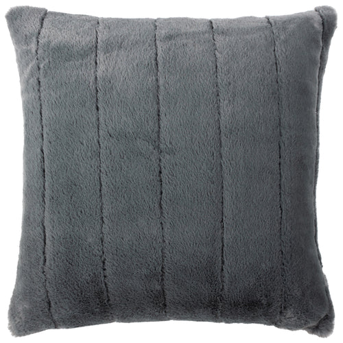 Plain Grey Cushions - Empress Faux Fur Cushion Cover Charcoal Paoletti
