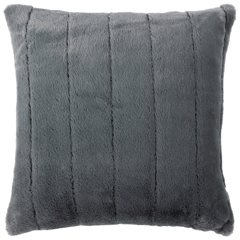 Paoletti Empress Faux Fur Cushion Cover in Charcoal