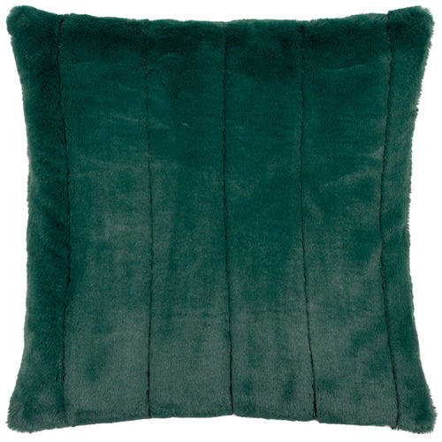 Plain Green Cushions - Empress Faux Fur Cushion Cover Emerald Paoletti