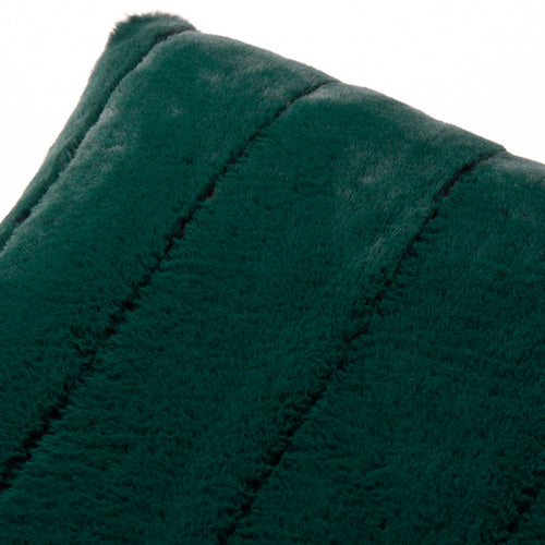 Plain Green Cushions - Empress Faux Fur Cushion Cover Emerald Paoletti