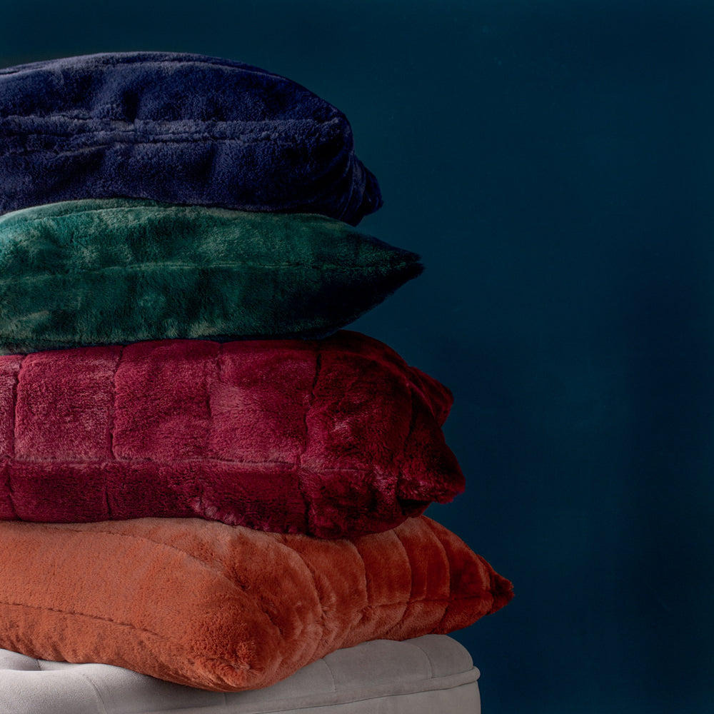 Empress Faux Fur Cushion Navy