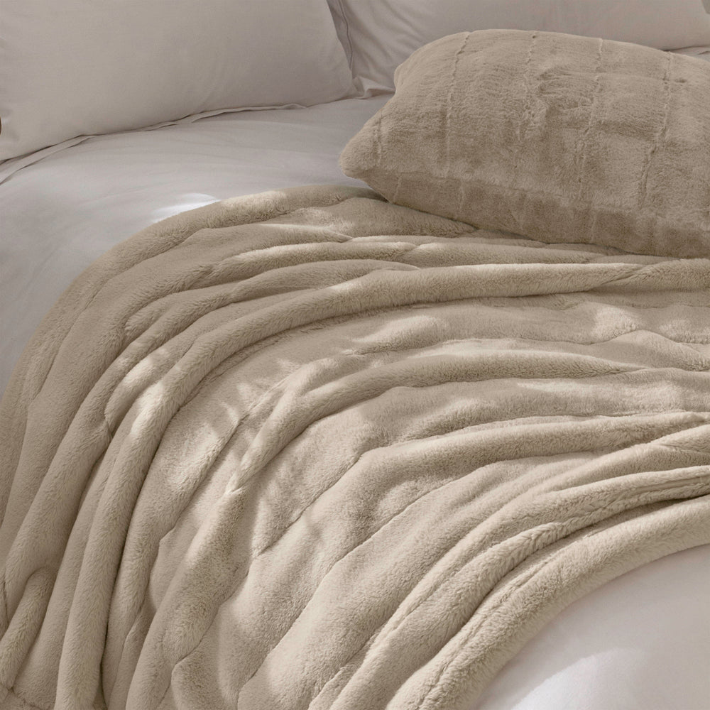 Empress Faux Fur Cushion Oatmeal
