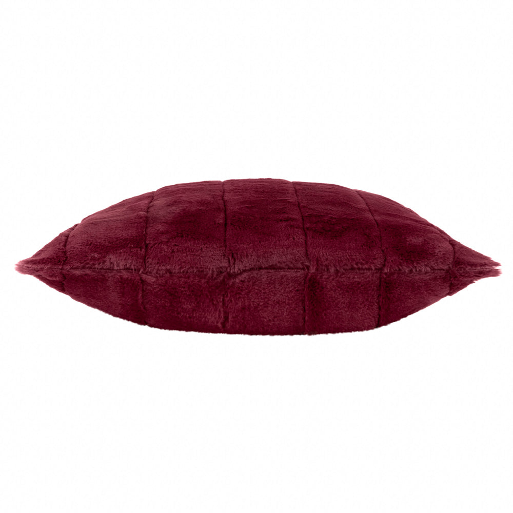 Empress Faux Fur Cushion Ruby
