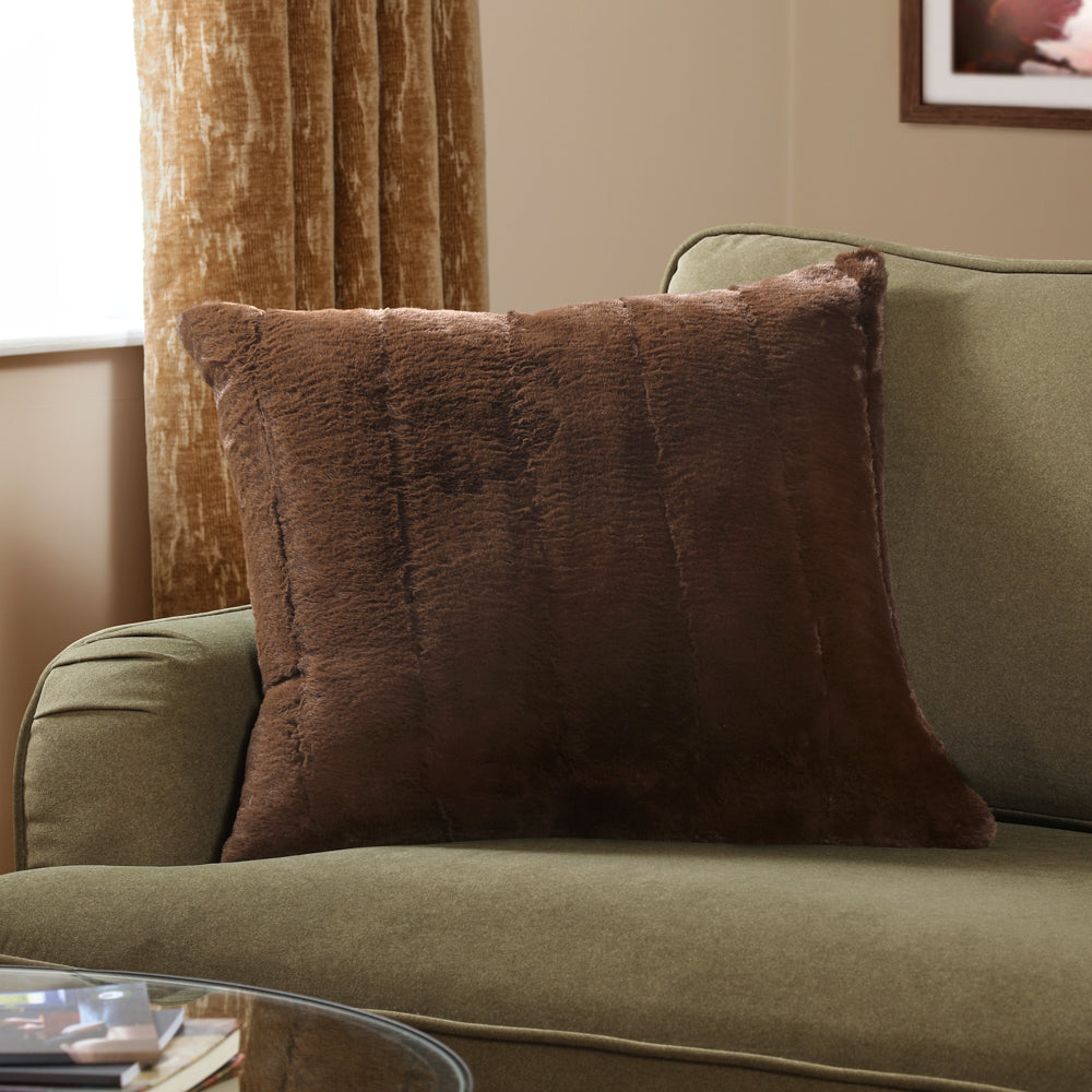 Empress Faux Fur Cushion Brown