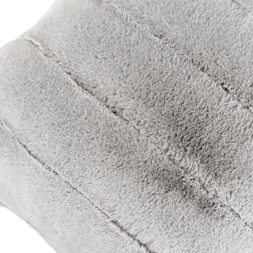 Plain Grey Cushions - Empress Faux Fur Cushion Cover Grey Paoletti