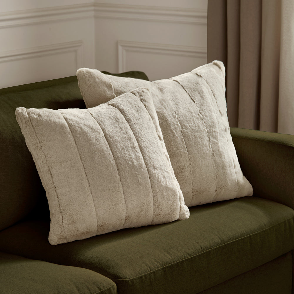 Empress Faux Fur Cushion Oatmeal