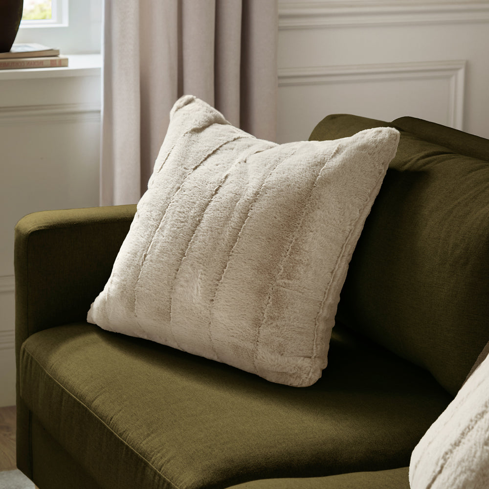 Empress Faux Fur Cushion Oatmeal