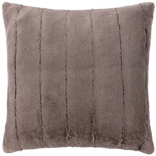 Plain Brown Cushions - Empress Faux Fur Cushion Cover Taupe Paoletti