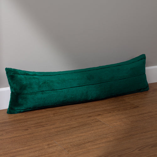 Plain Green Cushions - Empress Faux Fur Draught Excluder Emerald Paoletti