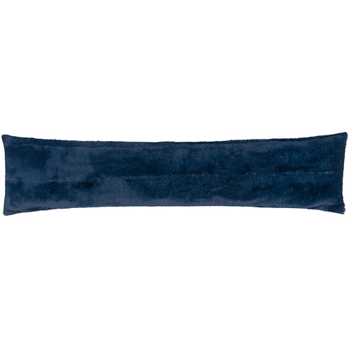 Plain Blue Cushions - Empress Faux Fur Draught Excluder Navy Paoletti