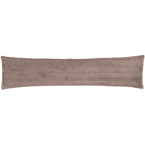 Plain Brown Cushions - Empress Faux Fur Draught Excluder Taupe Paoletti