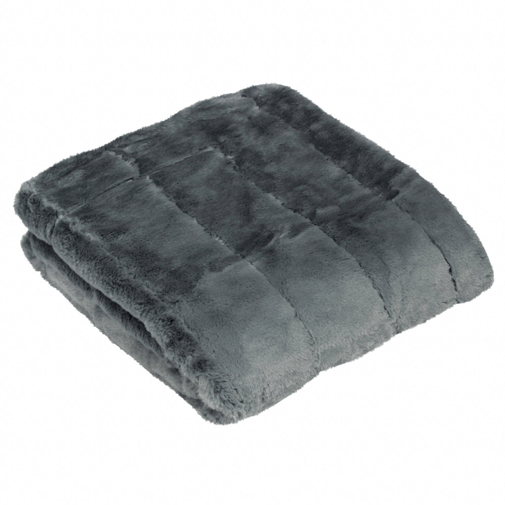 Empress Faux Fur Throw Charcoal