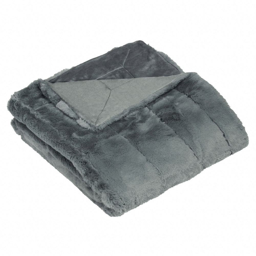 Empress Faux Fur Throw Charcoal