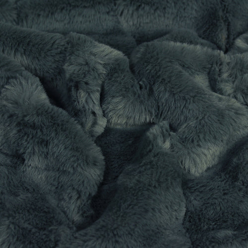 Plain Grey Throws - Empress Faux Fur Throw Charcoal Paoletti