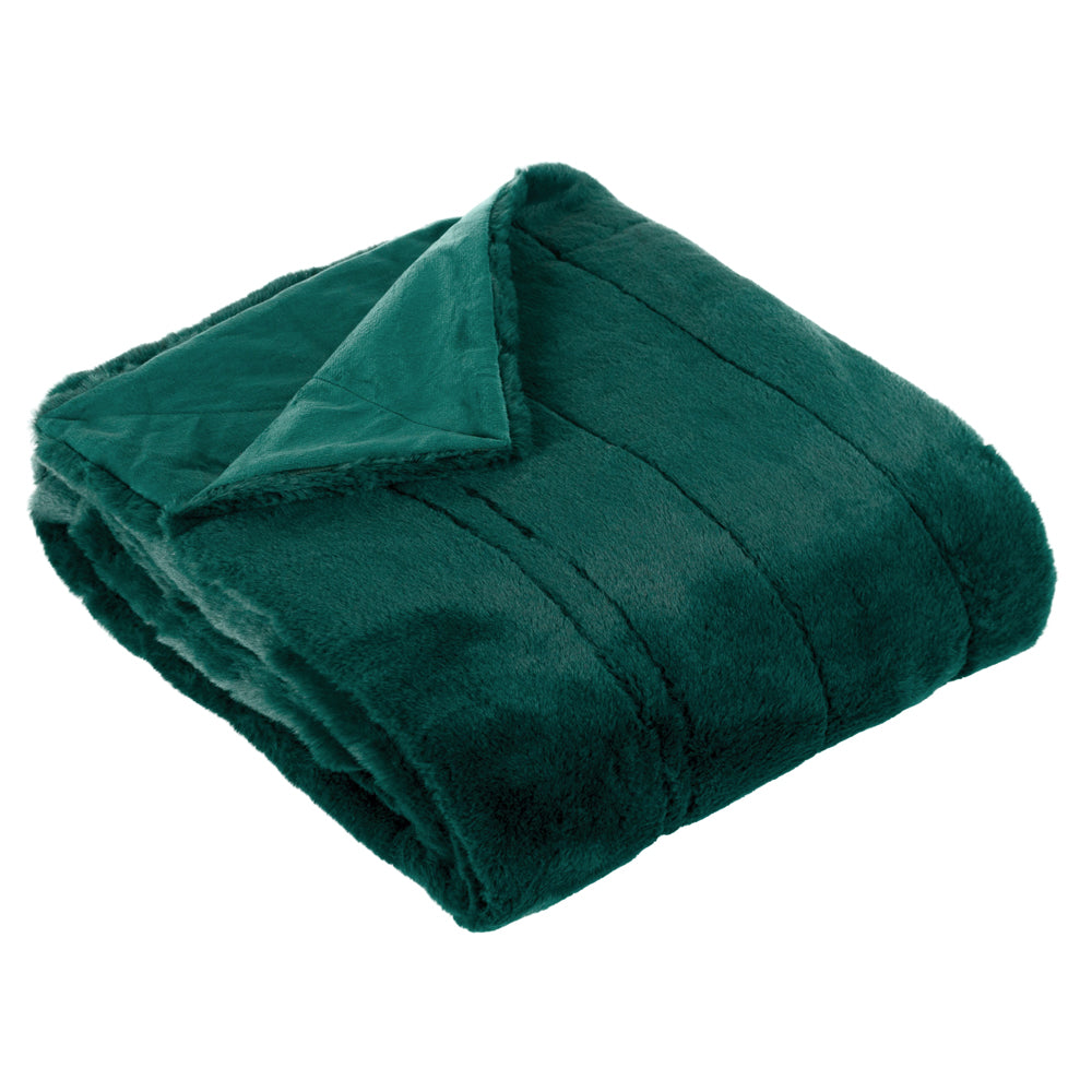 Emerald green fur throw sale