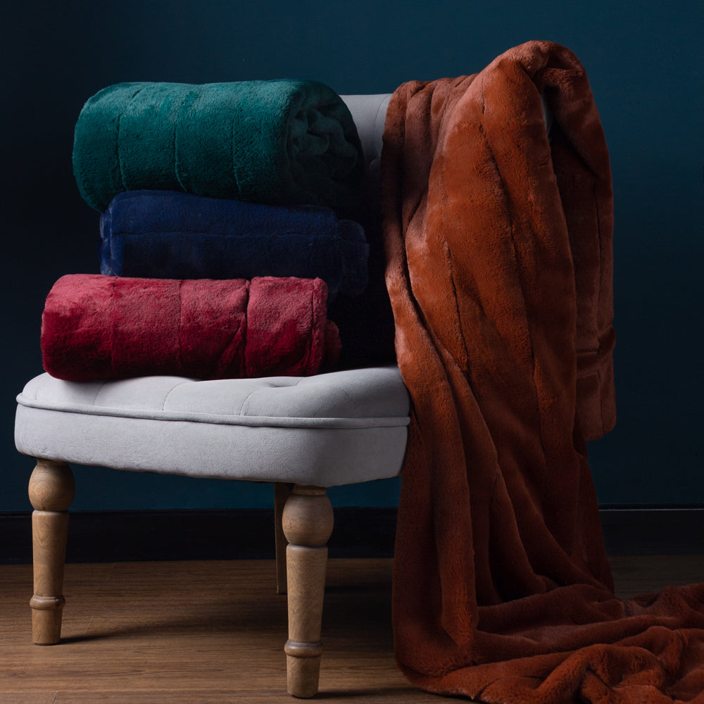 Empress Faux Fur Throw Emerald