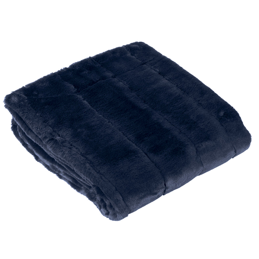 Empress Faux Fur Throw Navy