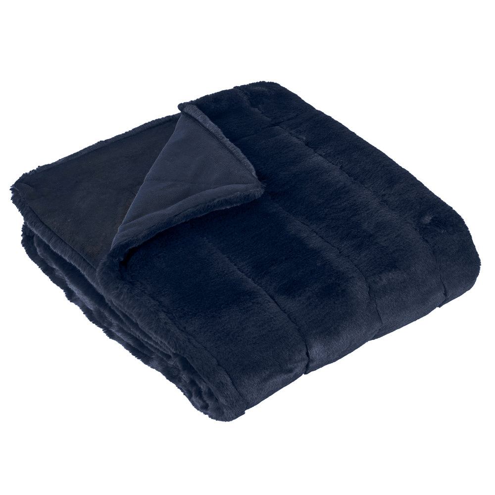 Empress Faux Fur Throw Navy