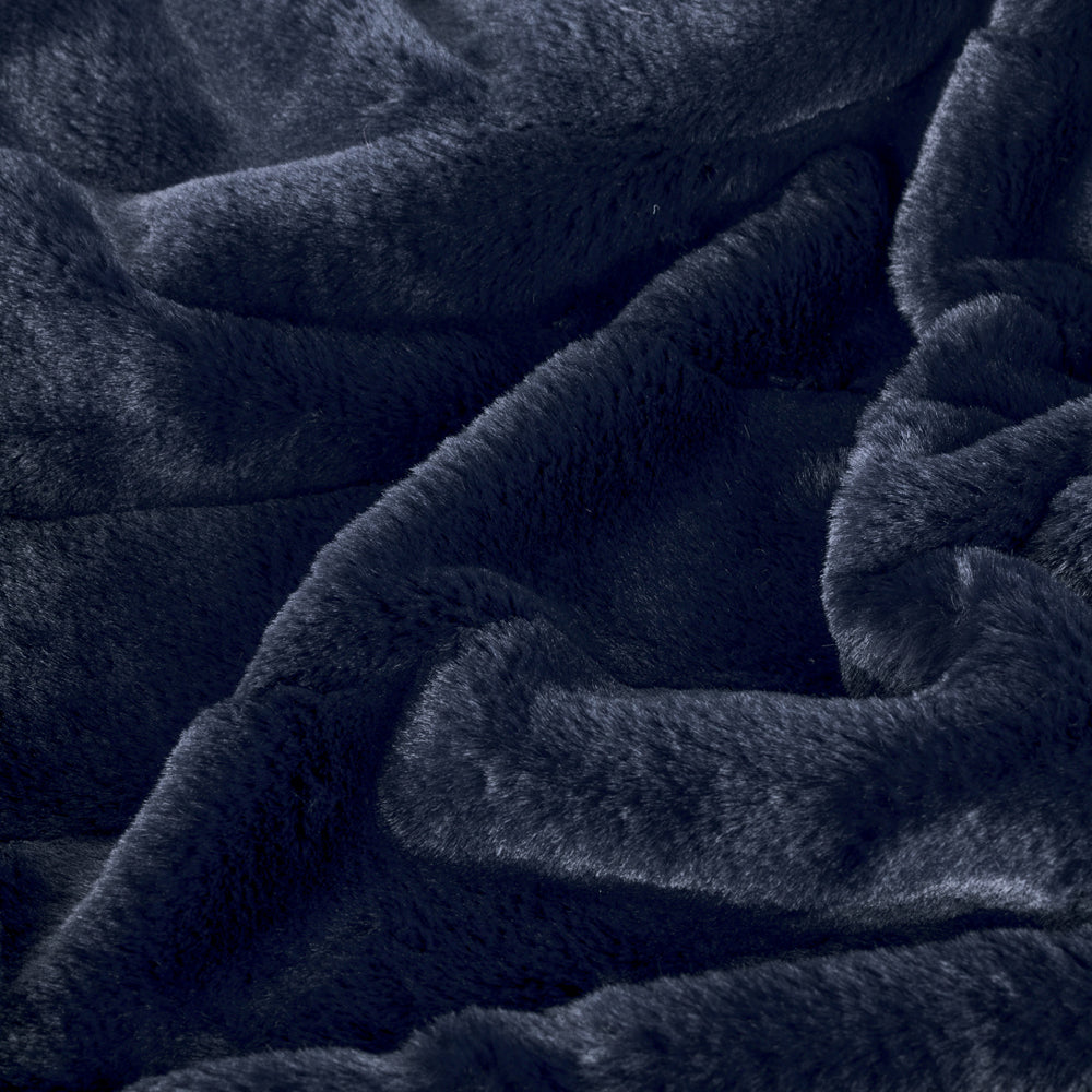 Empress Faux Fur Throw Navy